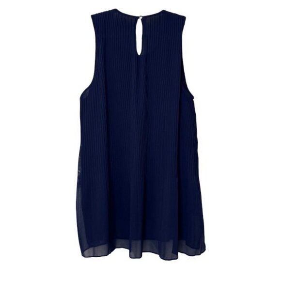 Zara navy blue pleated sleeveless tank top size XS - Picture 6 of 9